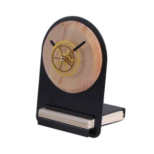 ساعت و استند چوبی رومیزی همراه با کاغذ یادداشت (کد 5612)